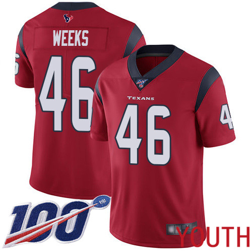 Houston Texans Limited Red Youth Jon Weeks Alternate Jersey NFL Football 46 100th Season Vapor Untouchable